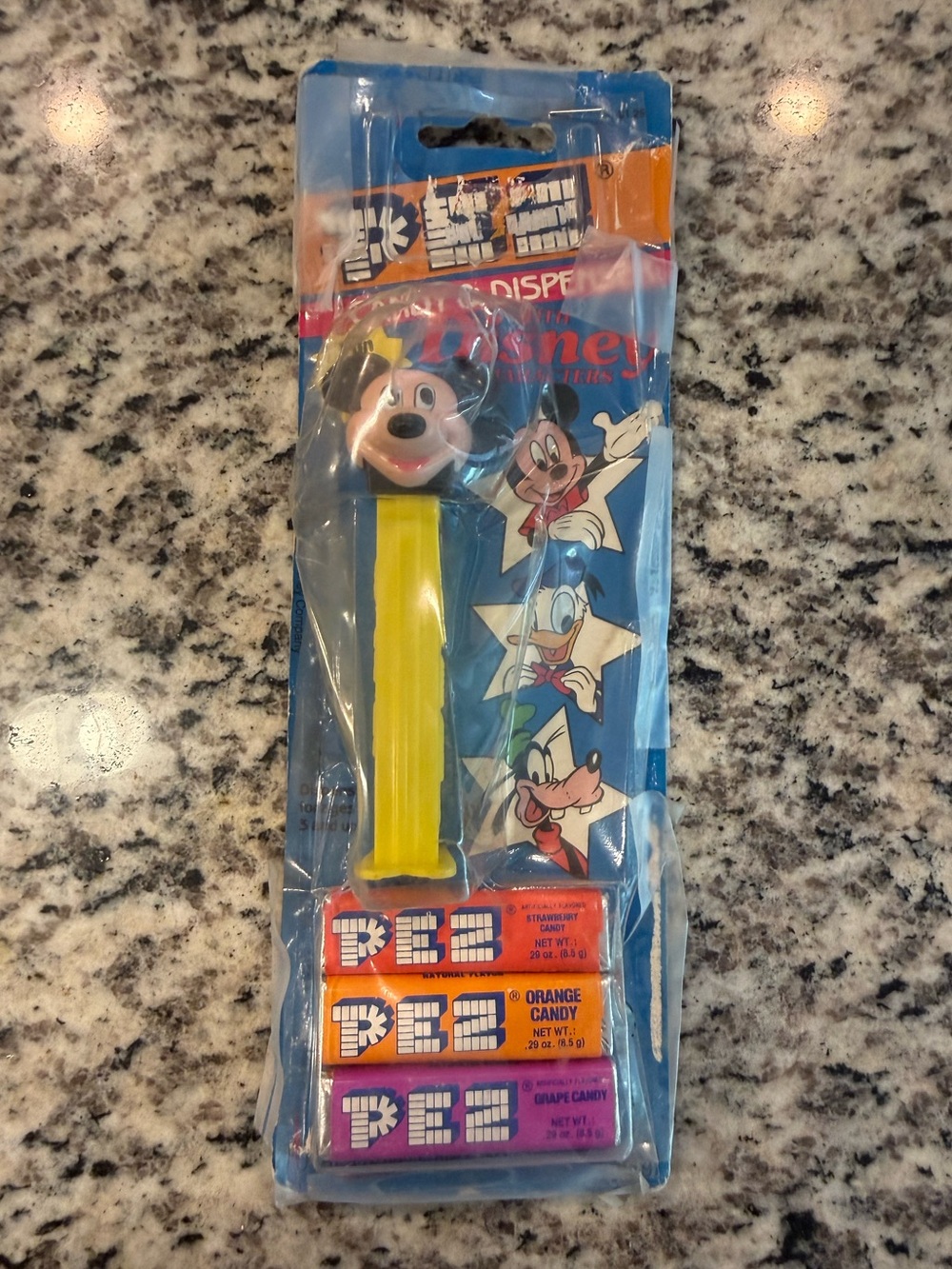 Vintage - Disney Mickey Mouse Yellow PEZ Candy Dispenser | Box Damaged